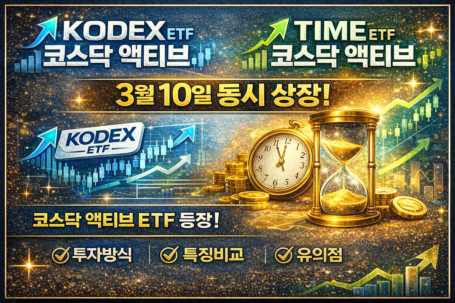 KODEX 코스닥 액티브·TIME 코스닥 액티브 ETF 3월 10일 상장 총정리
