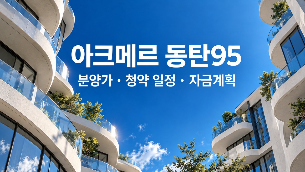 아크메르 동탄95 청약 일정·분양가·자격, 중대형과 중도금 자납 확인