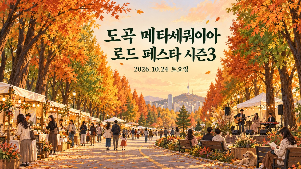 2026 도곡 메타세쿼이아 로드 페스타 시즌3, 10월 24일 먹거리·공연·체험 안내