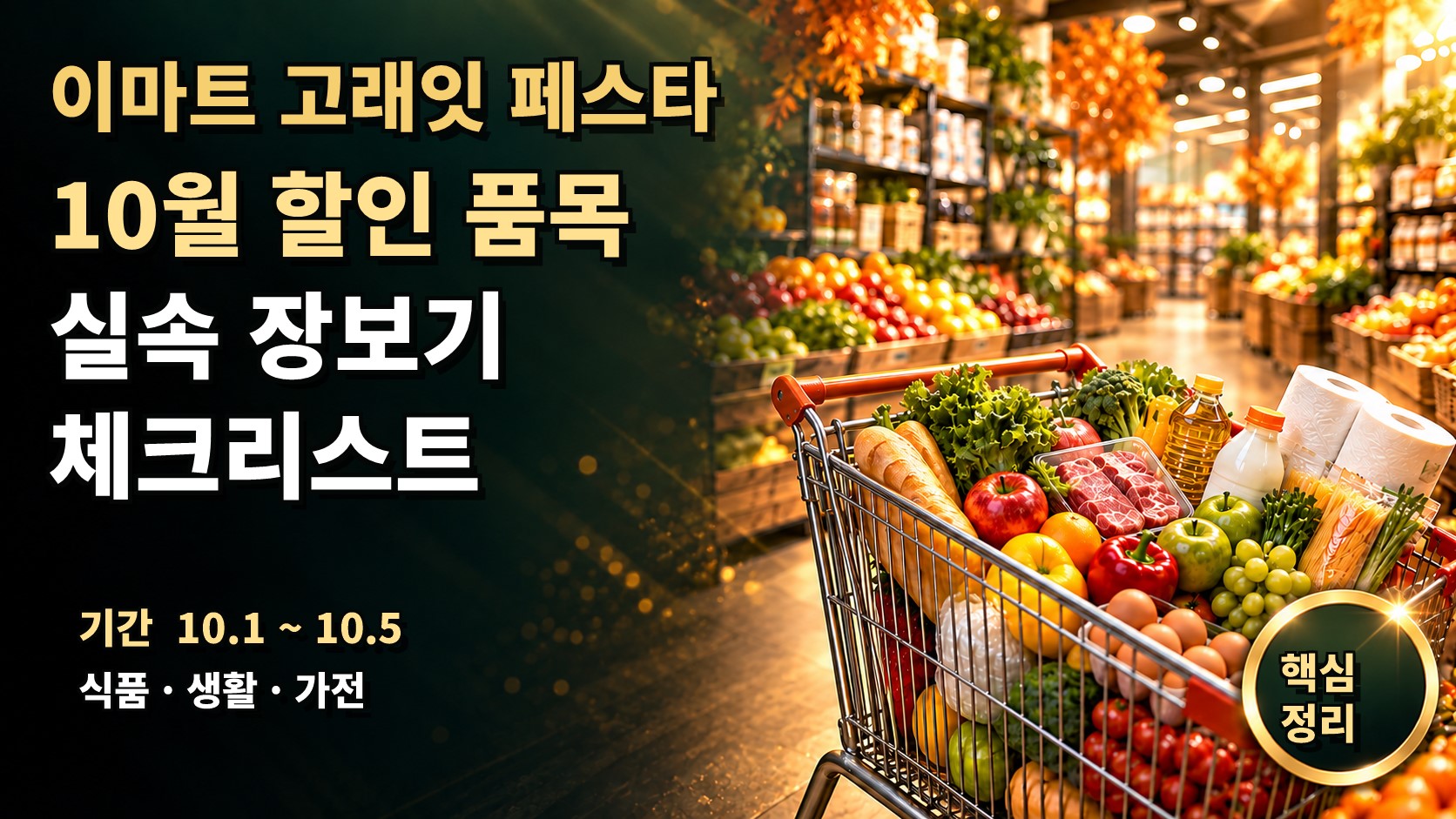 이마트 고래잇 페스타 10월 할인 품목과 실속 장보기 체크리스트
