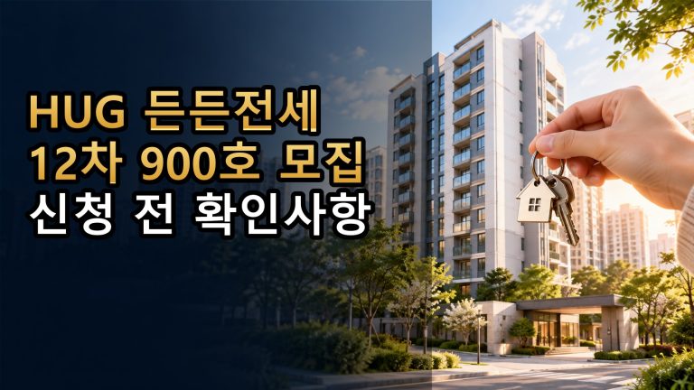 HUG 든든전세 12차 900호 모집과 신청 전 확인사항