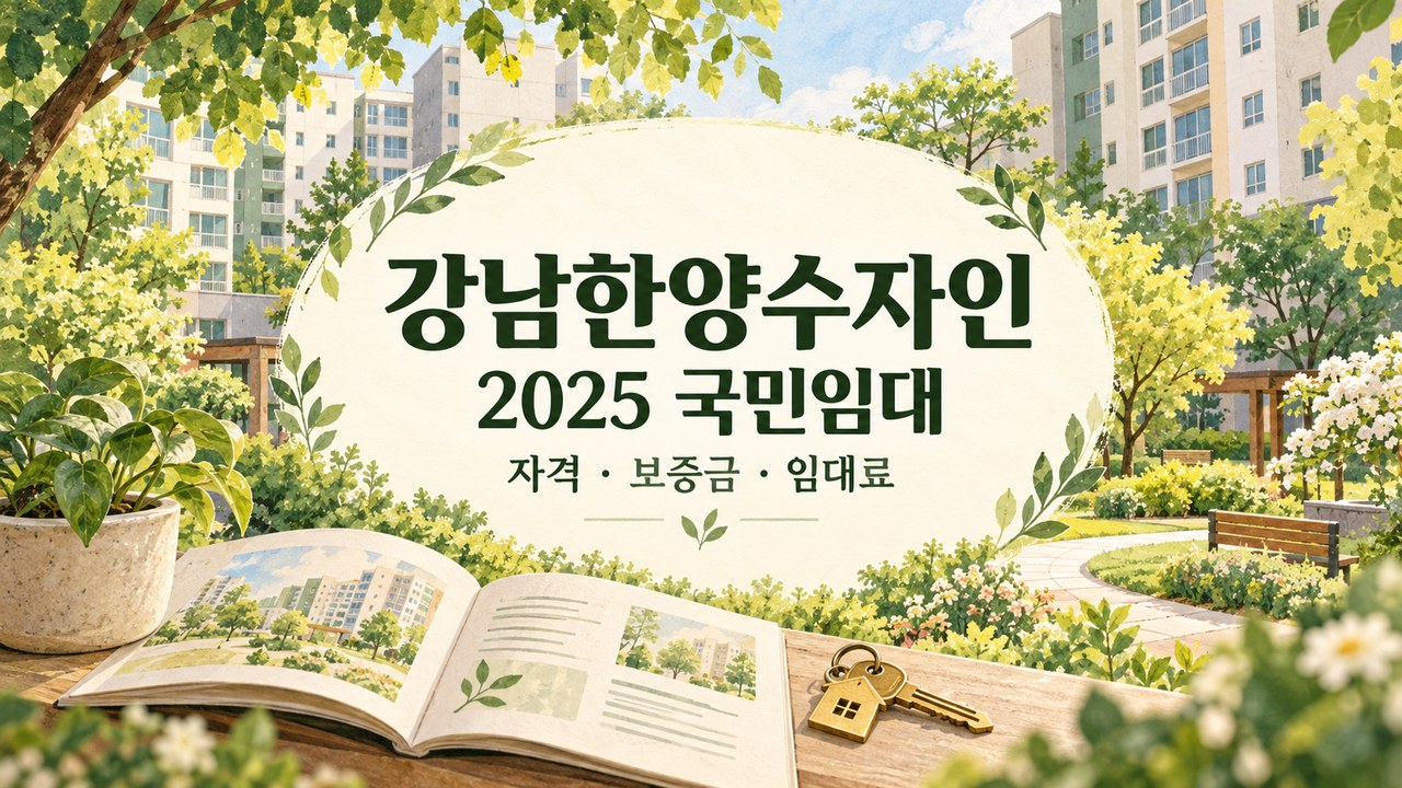강남한양수자인 2025년 제1차 국민임대주택 총정리(일정, 자격조건, 보증금&임대료 등)