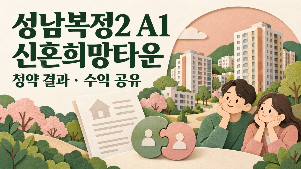 성남복정2 A1블록 신혼희망타운, 청약 결과와 수익 공유 구조 분석